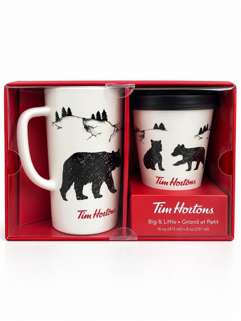 Tim Hortons 2018 Big & Little Bear Mug Tumbler Gift Set New in Box